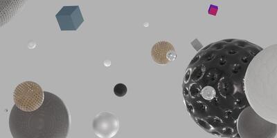Geometry, Ball, Floating, Background, Texture, Abstract, 3D Illustration photo