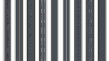 Seamless road lane. Pattern with highway marking. Street road and straight highway line. Roadway track with solid, dashed, double lines. Endless asphalt map routes texture. set vector