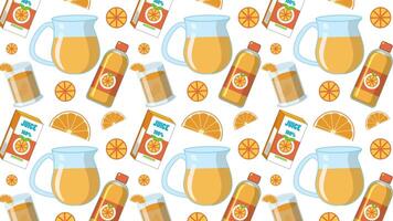 Dynamic display of orange juice elements video