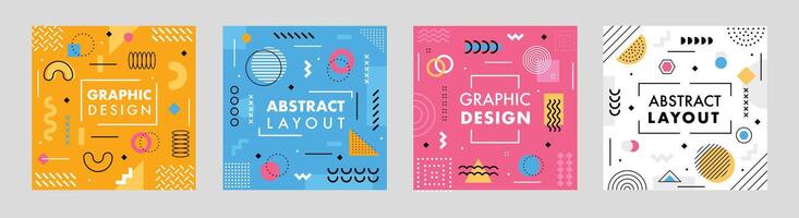 Colorful graphic design layouts vector