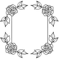 flower pattern border with space inside vector