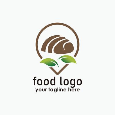bakery and leaf logo template, traditional bakery logos, food delivery icon design