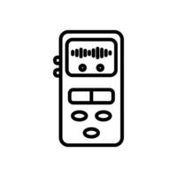 Front view digital voice recorder icon vector