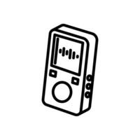 Isometric audio recording device outline icon vector