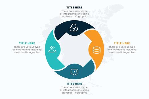 infografía elementos diseño plantilla, un circulo infografía con 4 4 pasos lata ser usado para flujo de trabajo disposición, presentación, diagrama, bandera, web diseño, ilustración. vector