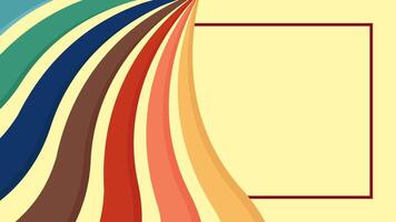 Retro style banner abstract background with colorful stripes with a space for an important text message vector