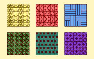 A Set of colorful Pattern designs for fabric textile business elements vector