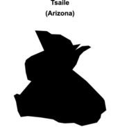 Tsaile, Arizona blank outline map vector