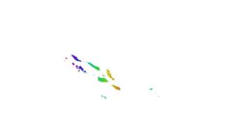 Rainbow sketch outline map of Solomon Islands vector