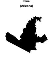 Pine, Arizona blank outline map vector