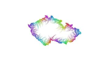 Rainbow sketch outline map of Czech Republic vector