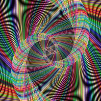 Multicolored spiral fractal background