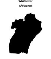 Whiteriver, Arizona blank outline map vector
