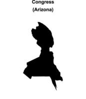 Congress, Arizona blank outline map vector