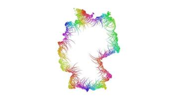 Rainbow sketch outline map of Germany vector