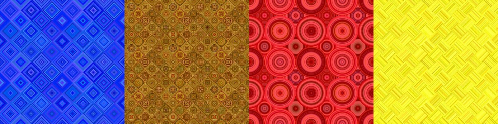 Colored seamless geometric pattern set