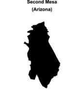 Second Mesa, Arizona blank outline map vector