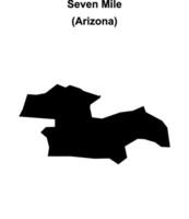 Seven Mile, Arizona blank outline map vector