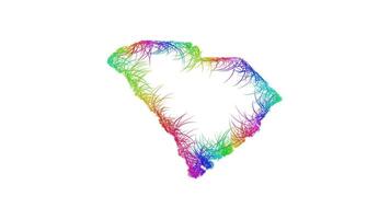 Rainbow sketch outline map of South Carolina vector