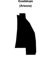 Guadalupe, Arizona blank outline map vector