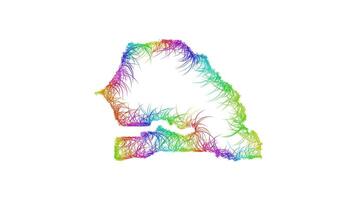 Rainbow sketch outline map of Senegal vector