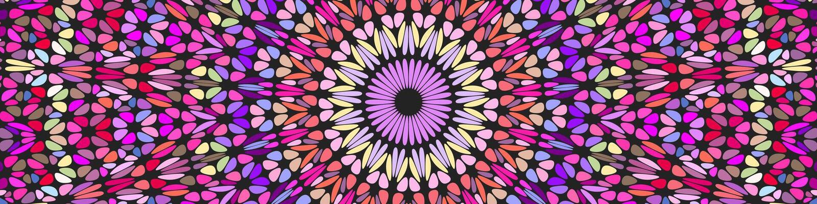 Geometrical oriental psychedelic dynamic circular stone mosaic mandala background - floral abstract graphic