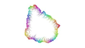 Rainbow sketch outline map of Uruguay vector