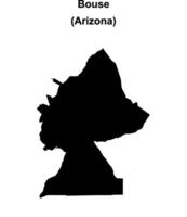 Bouse, Arizona blank outline map vector