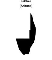 LeChee, Arizona blank outline map vector