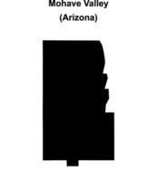 Mohave Valley, Arizona blank outline map vector