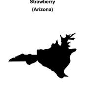 Strawberry, Arizona blank outline map vector
