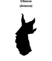 Cibecue, Arizona blank outline map vector
