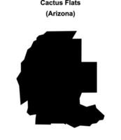 Cactus Flats, Arizona blank outline map vector