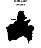 Tonto Basin, Arizona blank outline map vector