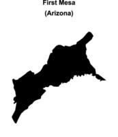 First Mesa, Arizona blank outline map vector