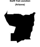 Swift Trail Junction, Arizona blank outline map vector