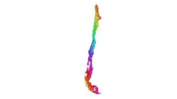 Rainbow sketch outline map of Chile vector