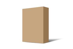 Illustration mockup cardboard package box. 3d brown box branding vector