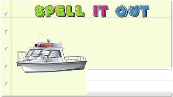 Educational animation for spelling practice with a boat image. Bright colors, playful transitions, and engaging letter arrangement video