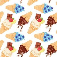 Colorful ice cream cone pattern vector