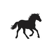 horse running silhouette wild stallion in motion freedom and strength concept isolated on white background vector