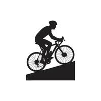 Cyclist riding on a road bike in side view vector
