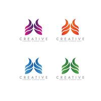 Breastbone logo set gradient color template design vector