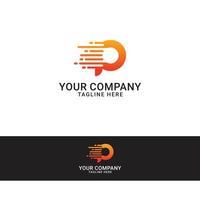 Initial P Letter Fast Speed Logo icon. vector