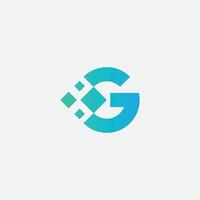Letter G Logo Design Pixel Element. vector