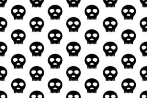 Black skull seamless pattern for holiday Halloween. Background for wallpaper, wrapping, packing, and backdrop. vector