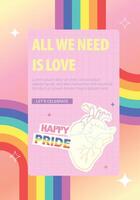 All We Need is Love message for Happy Pride, illustration vector