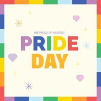 Pride Day Celebration with Colorful Text and Patterns, Illustration vector