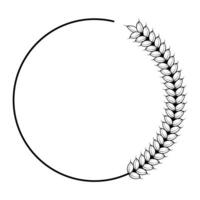 Drawing of a circle with a leaf in it vector