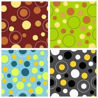A collection of seamless patterns with an abstract theme filled with colorful circle objects. Suitable for fabric, paper, walls, and tablecloths. vector
